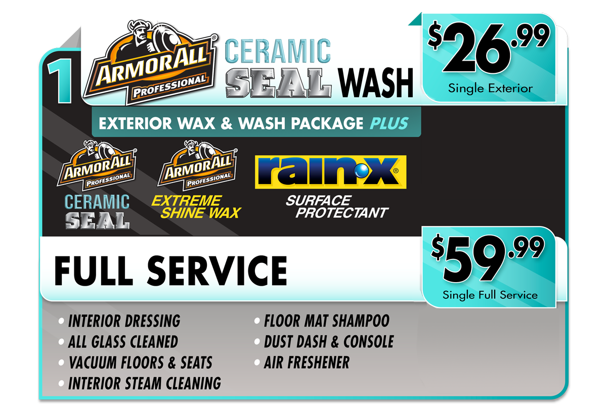 cermaic exterior and full service wash options